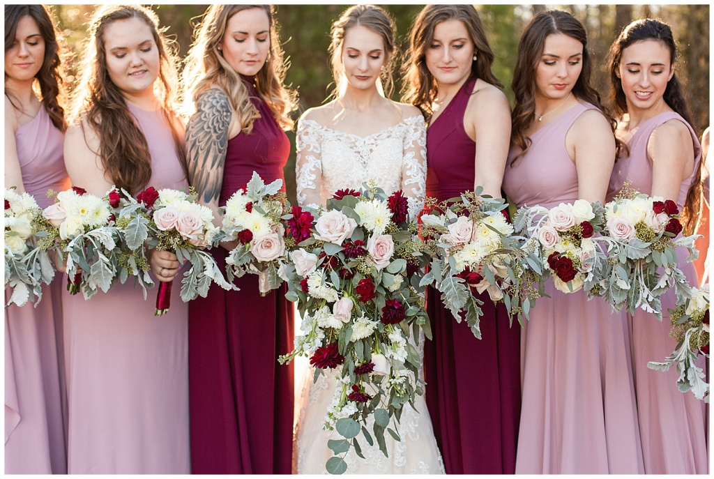 blush and burgundy Bridesmaids